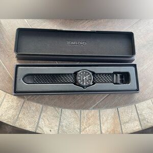 Tom Ford Black Braided Strap Watch